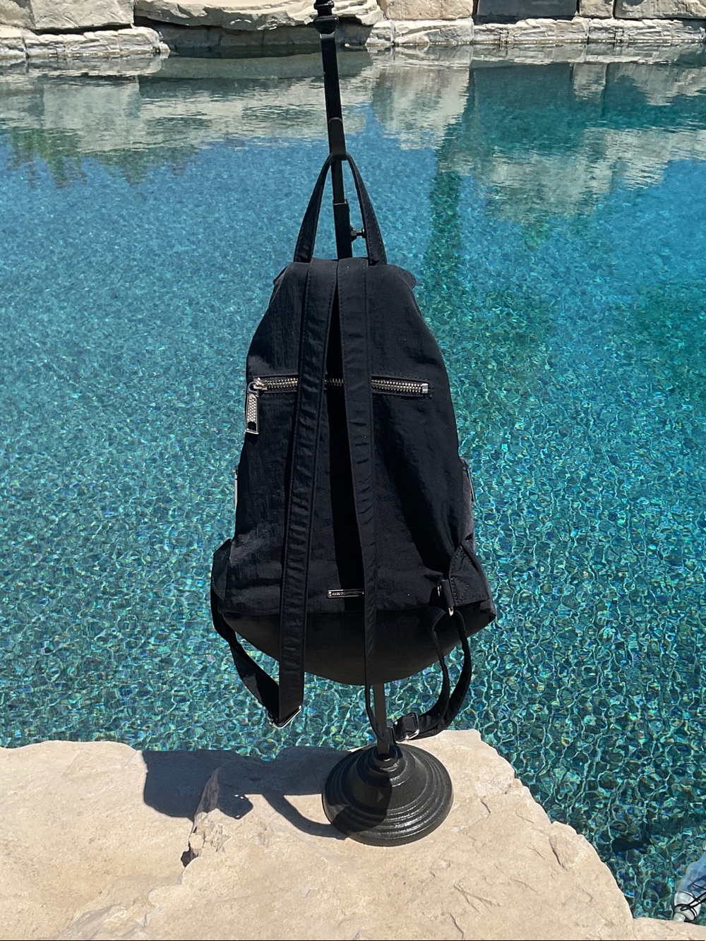 Rebecca Minkoff Black Studded Sling Backpack - Picture 4 of 7